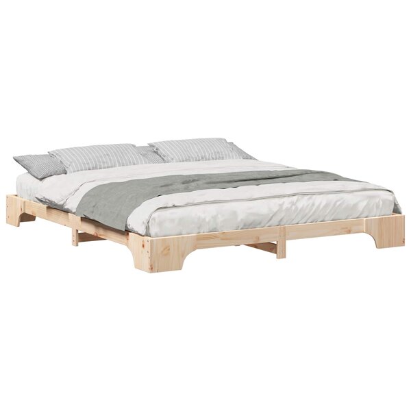 vidaXL Cadre de lit Marron 200 x 210 cm Pin massif