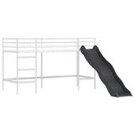 vidaXL Lit mezzanine pour enfants Blanc et Noir 90 x 190 cm Métал