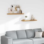 vidaXL Étagère Murale 2 Pièces Beige 80 x 23 5 x 4 cm Bois d'ingénierie