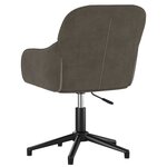 Chaise fauteuil siège pivotante de bureau informatique étude foncé velours gris 02_0024130