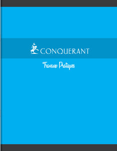 Cahier TP Piqué 17X 2cm Seyès + uni 96 pages 70g coloris aléatoires CONQUÉRANT