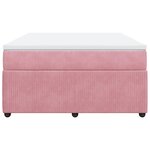 vidaXL Sommier à lattes de lit avec matelas Rose 140x200 cm Velours