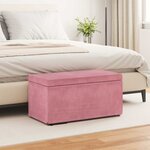 vidaXL Tabouret Rose 81 x 41 x 40 cm Velours et Bois Composite