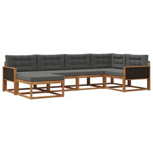 vidaXL Ensemble de canapés d'extérieur 6 pc Naturel et Anthracite
