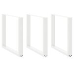 vidaXL Pieds de table à manger en U 3 pièces Blanc 90 x (72-73) cm Acier