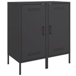 vidaXL Buffets 2 Pièces noir 36x39x79 cm acier