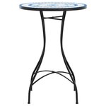 vidaXL Table de bistro mosaïque bleu et blanc Ø50x70 cm céramique