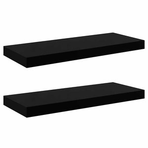 vidaXL Étagère murale flottante 2 Pièces Noir brillant 60x23 5x3 8 cm MDF