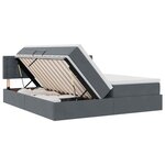 vidaXL Lit de rangement LED avec matelas Gris foncé 200 x 200 cm