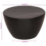 vidaXL Table basse martelée en aluminium Ø 50x30 cm noir