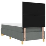 vidaXL Lit à ressort avec matelas et banc Gris foncé 90x200 cm Tissu