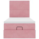 vidaXL Cadre de lit ottoman avec matelas rose 100x200 cm velours