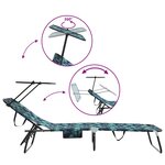 vidaXL Chaise longue pliante avec coussin Vert 56 x 190 x 81cm tissu