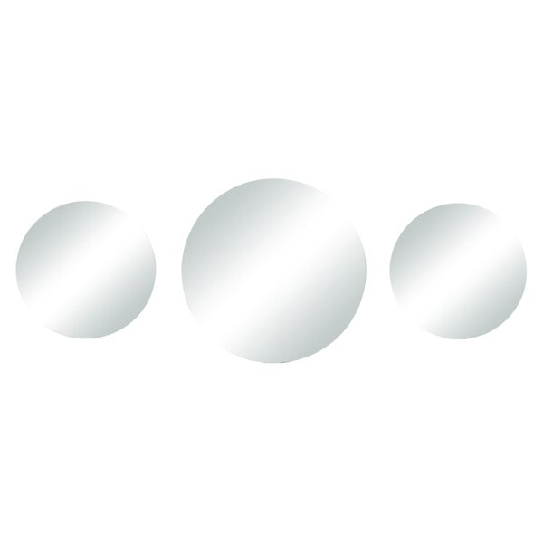 3 Miroirs ronds à personnaliser - Bords rectifiés - 1 x Ø 20 cm et 2 x Ø 15 cm