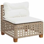 vidaXL Salon de jardin avec coussins 10 Pièces beige résine tressée