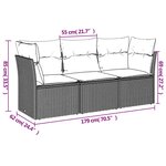 vidaXL Salon de jardin avec coussins 3 Pièces beige résine tressée