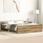 vidaXL Cadre de lit sans matelas chêne artisanal 135x190 cm
