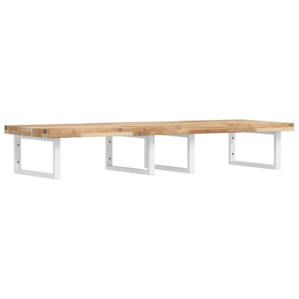 vidaXL Étagère de vasque murale acier et bois massif d'acacia