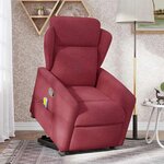 vidaXL Fauteuil inclinable de massage Rouge bordeaux Tissu
