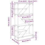 vidaXL Étagère Chêne noir 91 x 36 x 176 cm Bois d'ingénierie