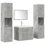 vidaXL Ensemble de meubles de salle de bain 5 Pièces gris béton