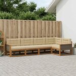 vidaXL Ensemble de canapés d'extérieur 5 Pièces Naturel et Beige