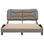 vidaXL Cadre de lit avec lumières LED taupe 140x200 cm tissu