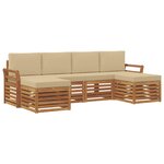 vidaXL Ensemble de canapés d'extérieur 6 pc Naturel et Beige
