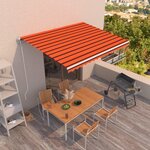 Vidaxl auvent rétractable automatique 450x300 cm orange et blanc