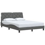 vidaXL Cadre de lit sans matelas gris foncé 140x190 cm tissu