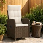 vidaXL Chaise de jardin inclinable Marron et crème blanche