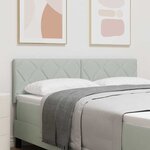 vidaXL Tête de lit LED en velours gris clair avec design en blocs de diamant  160 cm