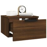vidaXL Table de chevet murale Chêne marron 34x30x20 cm