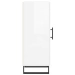 vidaXL Buffet Blanc brillant 34 5x34x90 cm Bois d'ingénierie