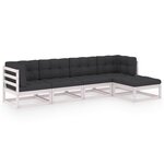 vidaXL Salon de jardin 5 Pièces avec coussins Bois de pin massif