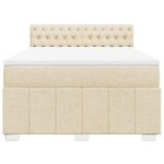 vidaXL Sommier à lattes de lit avec matelas Crème 140x190 cm Tissu