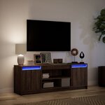 vidaXL Meuble TV avec LED chêne marron 139 5x34x50cm bois d'ingénierie