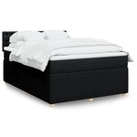 vidaXL Sommier à lattes de lit avec matelas Noir 160x200 cm Tissu