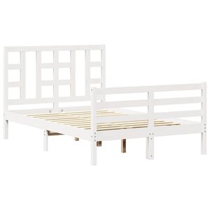 vidaXL Cadre de lit sans matelas blanc bois de pin massif