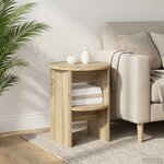vidaXL Meuble d'appoint 2 pc Chêne Sonoma Ø40 x 50 cm