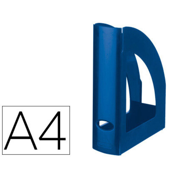 Porte-revues q-connect plastique grande capacité stabilité 2100 microns 250x80x320mm coloris bleu opaque