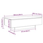 vidaXL Table basse chêne sonoma 100x49 5x31 cm bois d'ingénierie