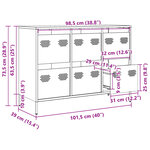 vidaXL Buffet noir 101 5x39x73 5 cm acier laminé à froid