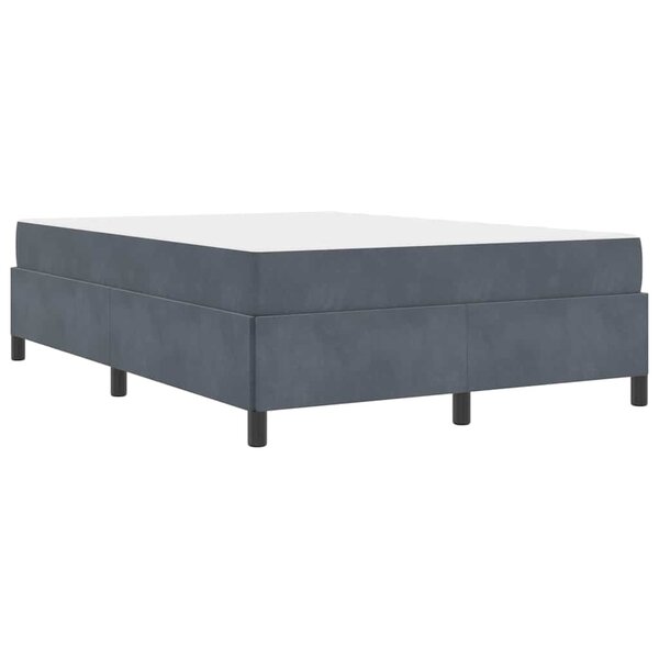vidaXL Cadre de lit Gris foncé  gris et blanc 140 x 200 cm Velours