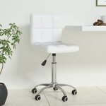 vidaXL Chaise de bureau pivotante Blanc Similicuir