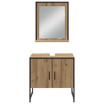 vidaXL Ensemble de meuble de salle de bain 3 pièces en chêne artisan en bois d'ingénierie