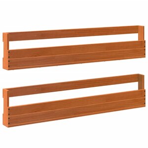 vidaXL Étagères à chaussures murales 2 Pièces cire marron 110x8 5x23 5 cm
