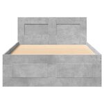 vidaXL Cadre de lit avec tête de lit sans matelas gris béton 75x190 cm