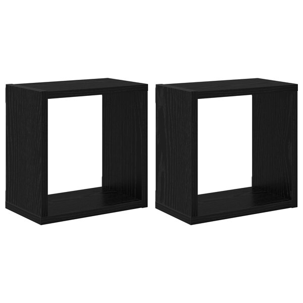 vidaXL Étagères Murales Chêne Noir MDF 26 x 15 x 26 cm Étagères Murales