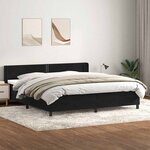 vidaXL Sommier à lattes de lit avec matelas noir 180x220 cm velours